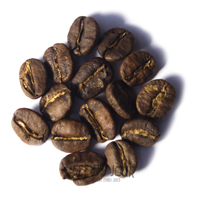 Koffiebonen tijdens de eerste crack